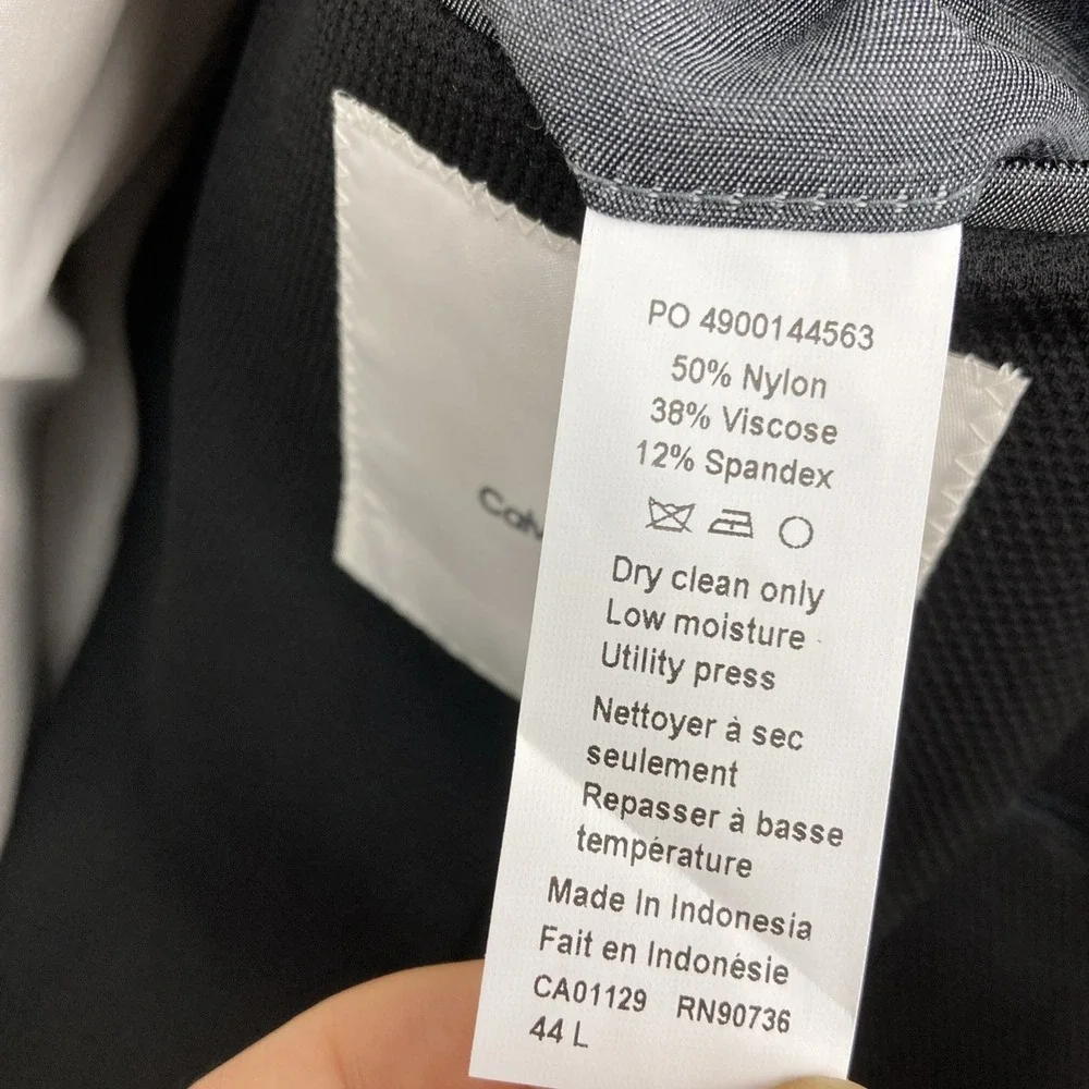 Calvin Klein Men's Black Slim-Fit Solid Knit Jacket Sport Coat Size 44L